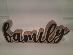 Family Wooden Letter Sign Block Word Art Tabletop Mantel Home Decor Farmhouse